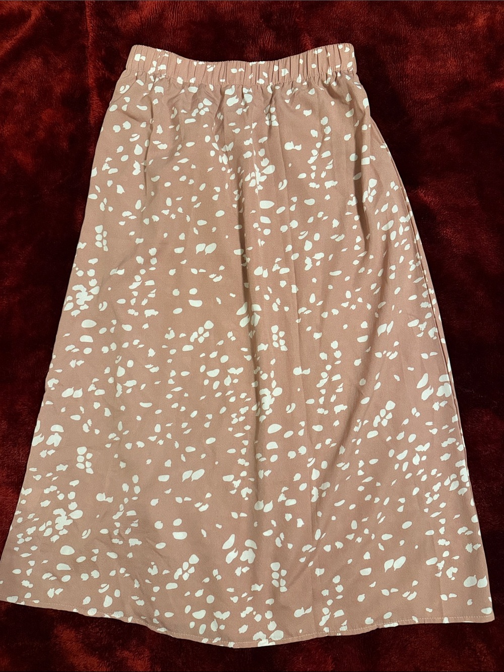 Mauve Pink Printed A-Line Skirt